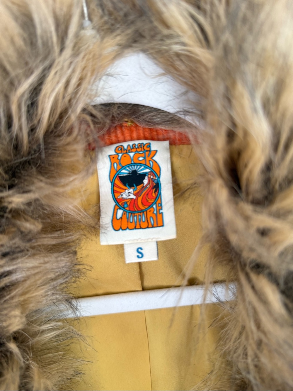 Arizona Designer-Rodeo Orange Corduroy Coat w/ Faux Fur Detachable Collar - Picture 11 of 13